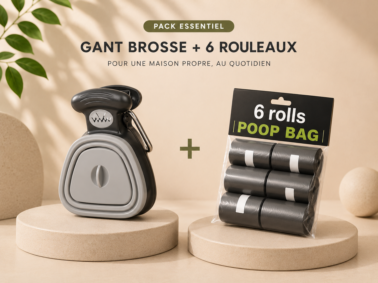 Portable and Foldable Dog Poop Scooper – With Included Roll of Bags