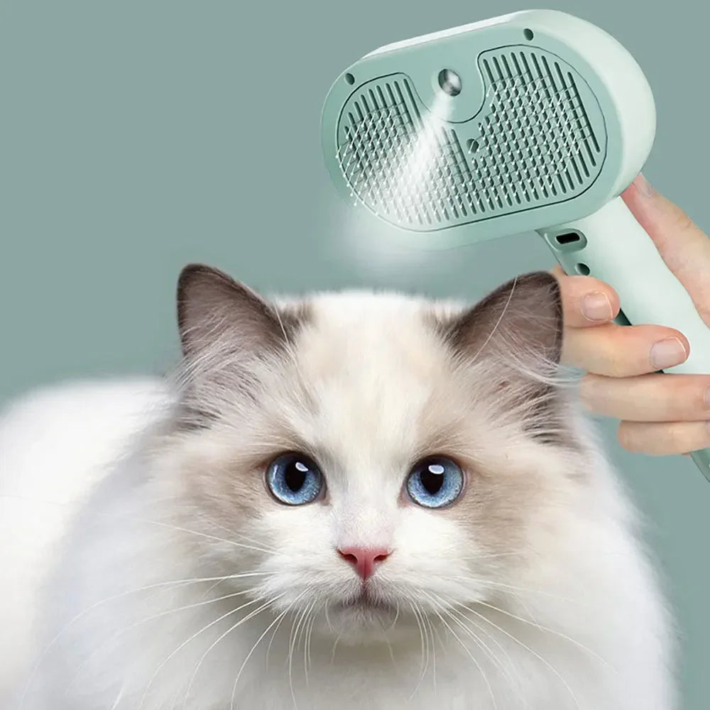 Peigne Vapeur Spray pour Animaux – Brosse Anti-Poils pour Chats & Chiens
